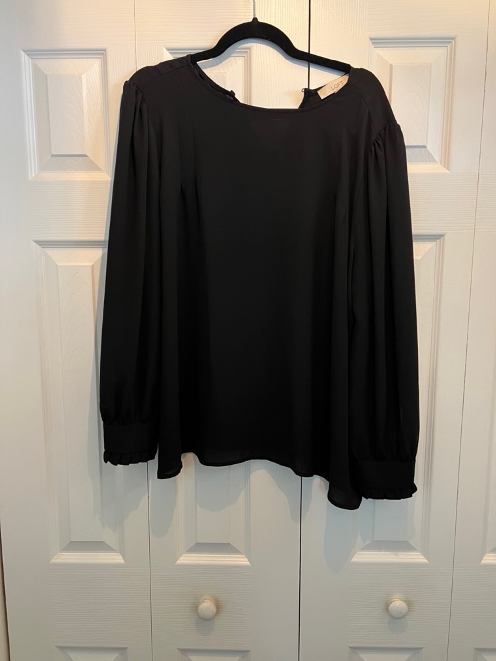Loft Black Long-Sleeve Blouse - Classic Women's Top